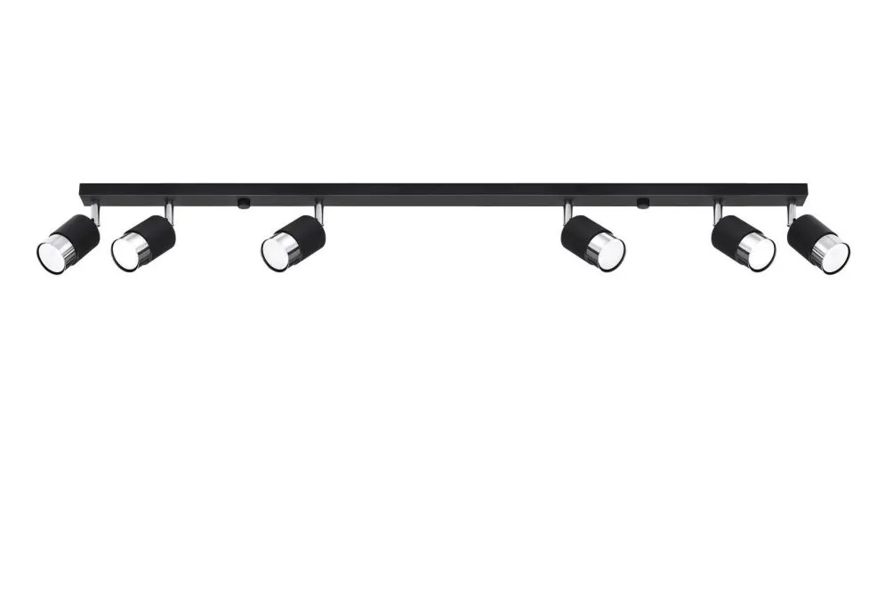 Plafon NERO 6 czarny/chrom | sklep MIRAT  kolekcja nero