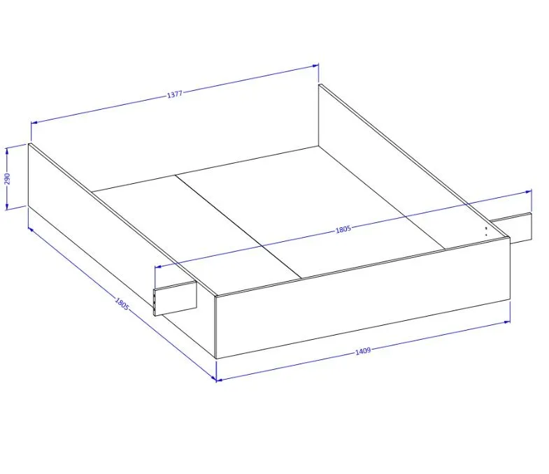Łóżko HALLE 180x200 dąb wotan mat/czarne z pojemnikiem I sklep meblowy MIRAT. styl LOFT, SKANDYNAWSKI kolekcja HALLE