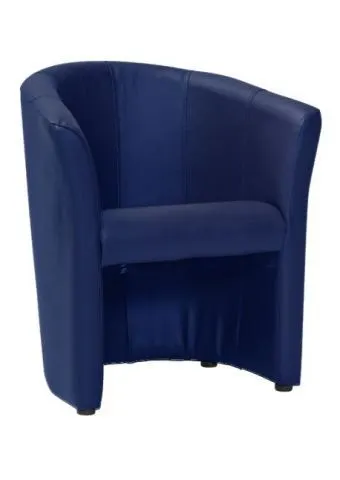 Granatowy fotel tapicerowany w całości ekoskórą do salonu TM-1