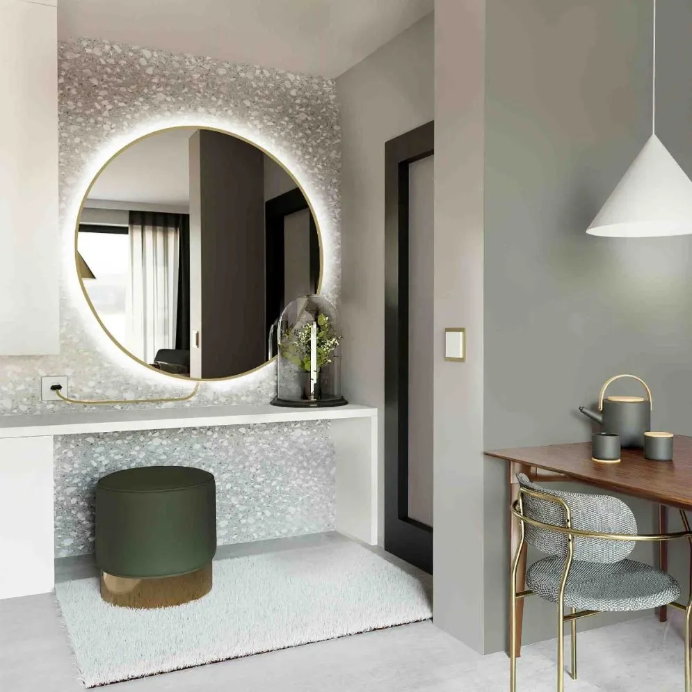 Lustro okrągłe RUBINO ELECTRIC 70 z oświetleniem LED | MIRAT. w stylu kolekcja RUBINO