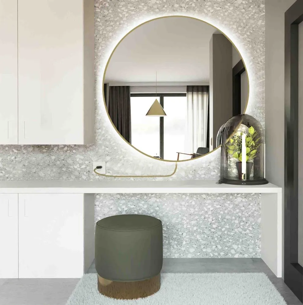 Lustro okrągłe RUBINO ELECTRIC 70 z oświetleniem LED | MIRAT. w stylu kolekcja RUBINO