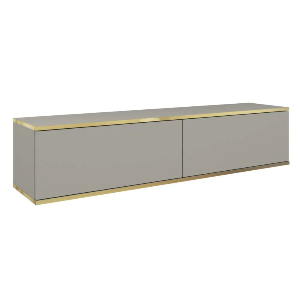 Szafka RTV KARL 135cm wisząca/stojąca szary mat push to open I sklep meblowy MIRAT. styl GLAMOUR