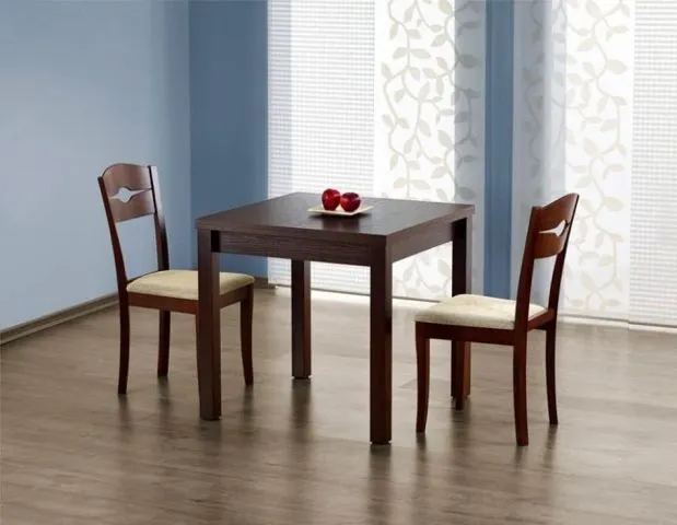 Ciemny orzech stół do jadalni i salonu drewniany kwadratowy GRACJAN