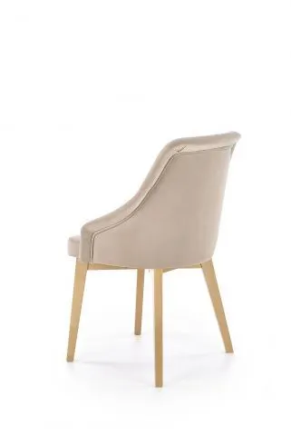 Beżowe krzesło tapicerowane drewniane nogi nowoczesne TOLEDO 2