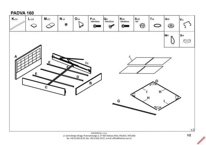 Instrukcja montażu łóżka PADVA 160