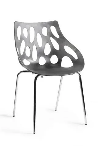 Szare krzesło plastikowe z otworami AREA