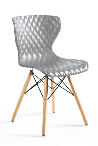 Szare krzesło z tworzywa w stylu skandynawskim OPEN