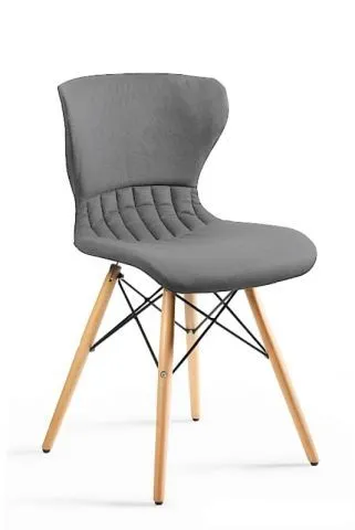 Jasno szare tapicerowane krzesło nowoczesne SOFT
