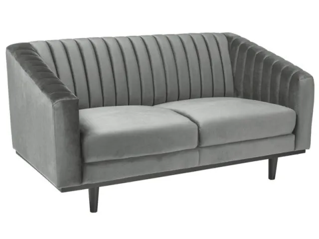 Sofa ASPREY VELVET 2 szara z przeszyciami | MIRAT. w stylu GLAMOUR, VINTAGE kolekcja ASPREY
