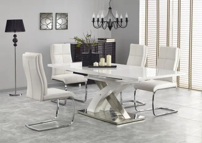 Biały lakierowany stół rozładany Sandor 2