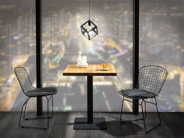 Loftowy stół kwadrat na jednej nodze do kuchni PURO