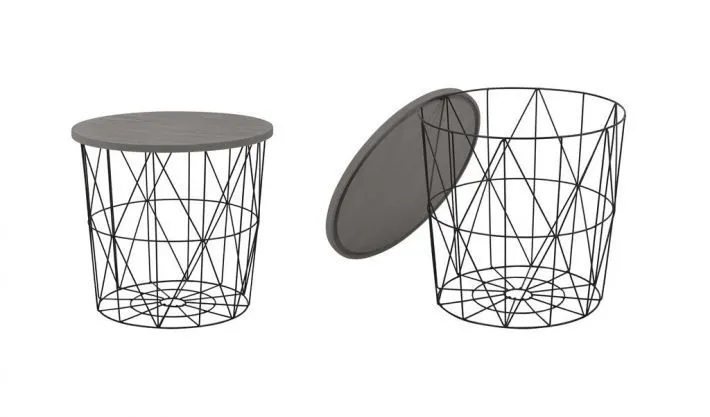 Szara metalowa ława kosz metalowy MARIFFA