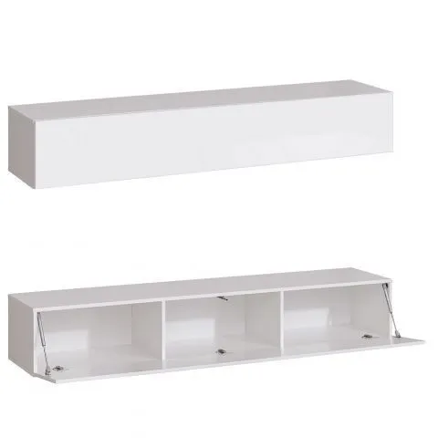 Meblościanka SWITCH LAMEL VI biała/dąb wotan ryflowane fronty I sklep meblowy MIRAT. styl RYFLOWANY