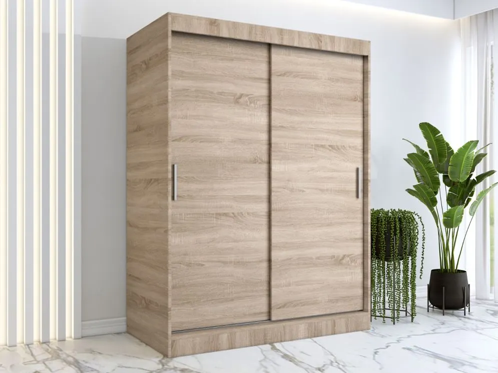 Szafa przesuwna MODUO COMFORT 150 dąb sonoma gładka do sypialni | MIRAT. w stylu kolekcja MODUO COMFORT