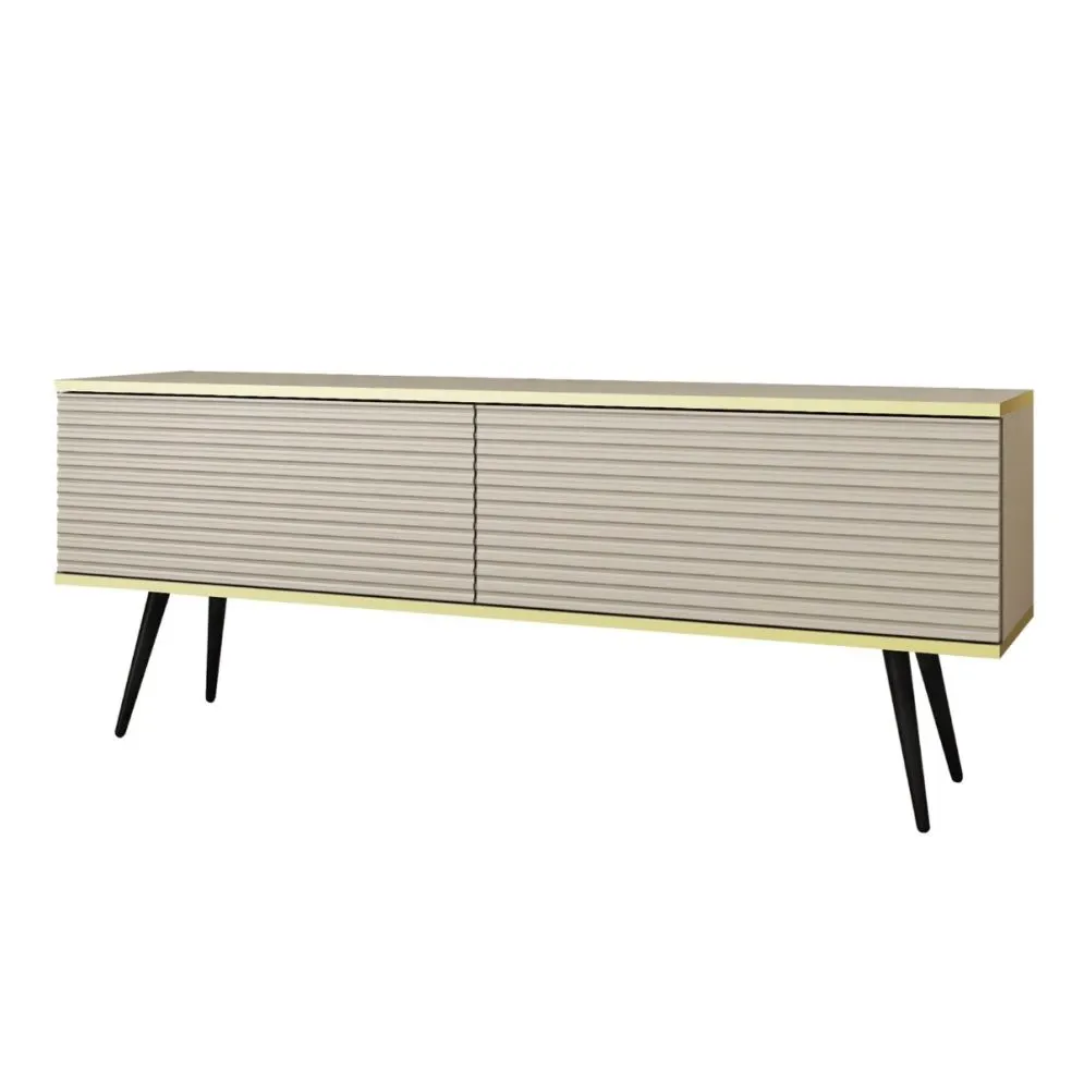 Szafka RTV KARL 3D 135cm wisząca/stojąca kaszmirowy mat I sklep meblowy MIRAT. styl GLAMOUR, RYFLOWANY