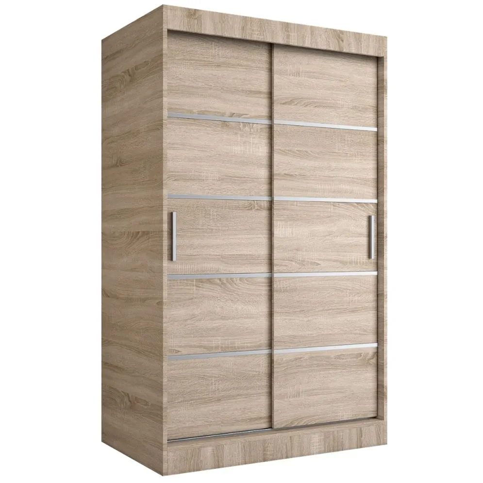 Szafa przesuwna MODUO COMFORT 120 dąb sonoma z listwami | MIRAT. w stylu  kolekcja MODUO COMFORT