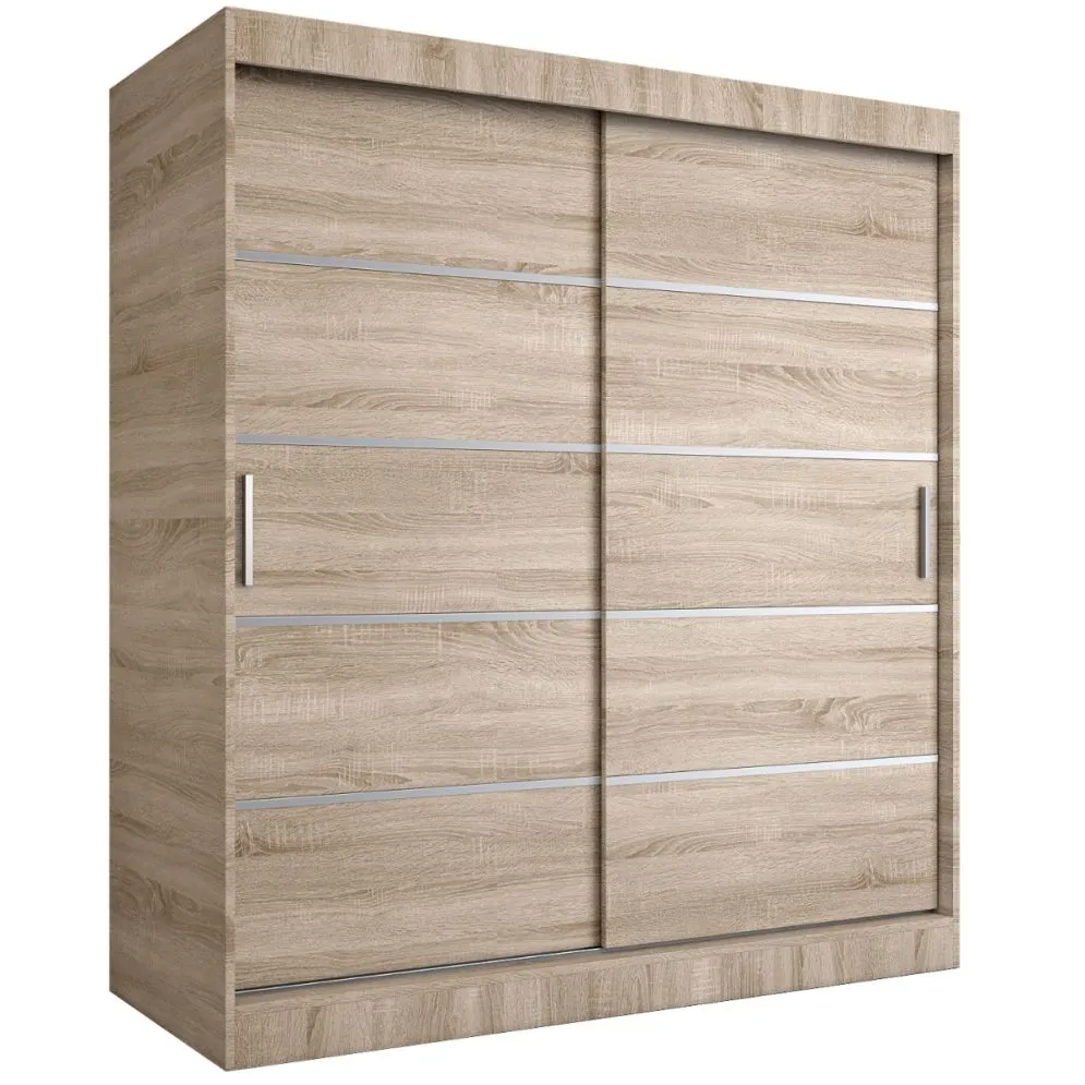 Szafa przesuwna MODUO COMFORT 180 dąb sonoma z listwami | MIRAT.  kolekcja MODUO COMFORT