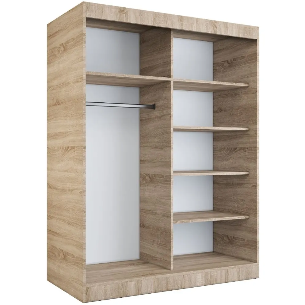 Korpus szafy MODUO COMFORT 150 dąb sonoma z półkami i drążkami | MIRAT.  kolekcja MODUO COMFORT