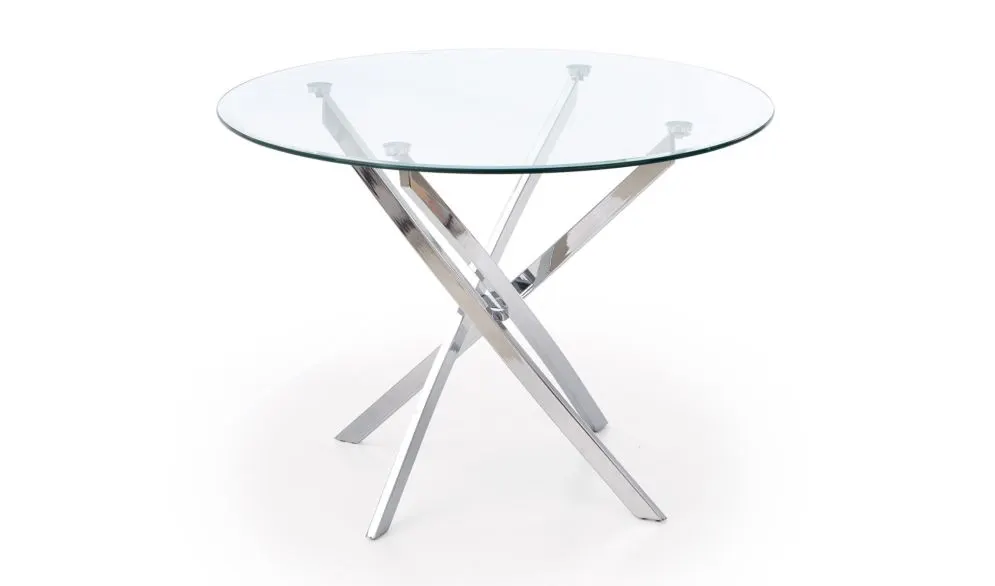 Stół RAYMOND okrągły ze szklanym blatem | MIRAT. styl GLAMOUR