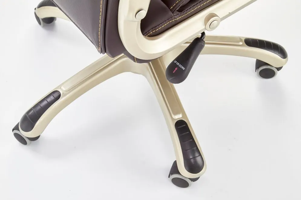 Fotel biurowy DESMOND brązowy ekoskórzany gabinetowy | MIRAT. w stylu kolekcja