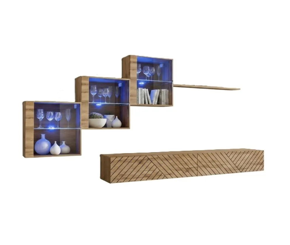 Meblościanka SWITCH LAMEL XX dąb wotan ryflowane fronty I sklep meblowy MIRAT. styl RYFLOWANY kolekcja SWITCH LAMEL