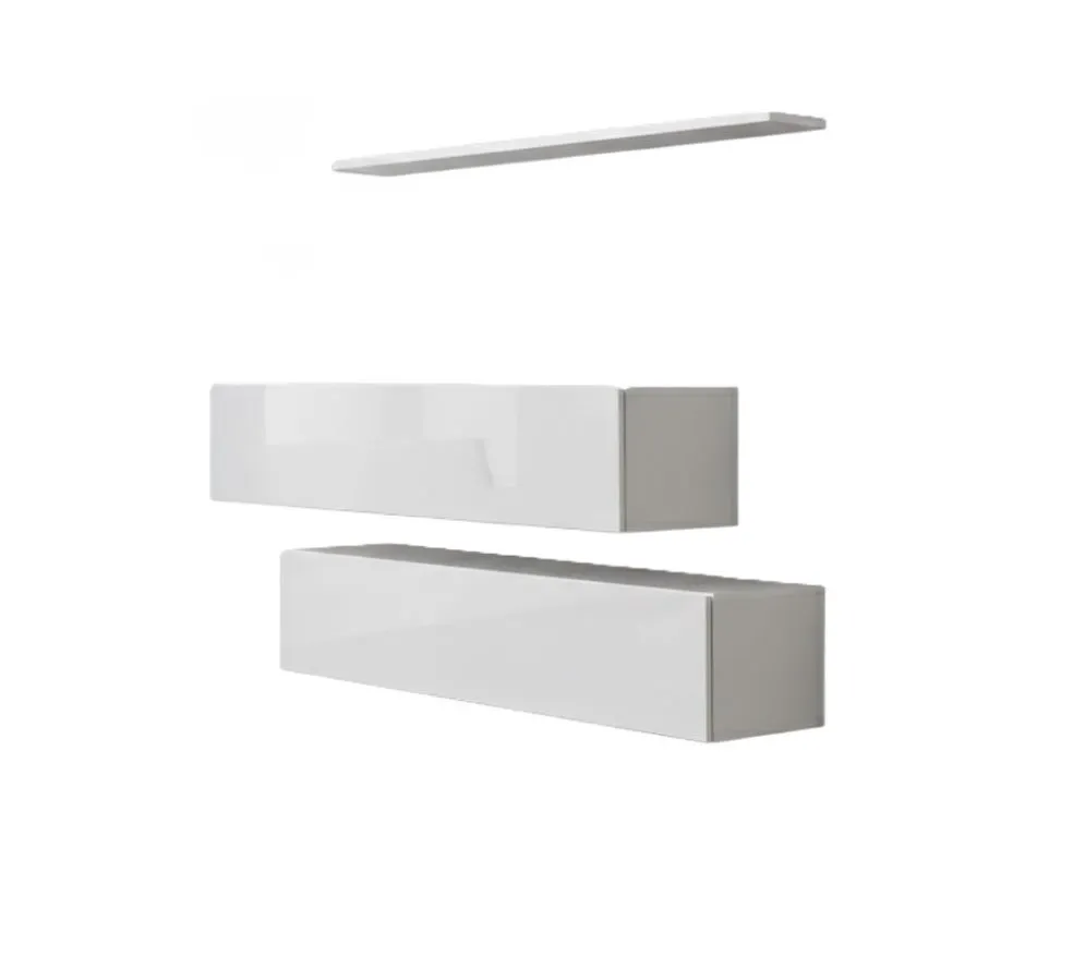 Meblościanka SWITCH SB II biały mat/biały połysk wisząca trzyczęściowa | MIRAT. kolekcja SWITCH