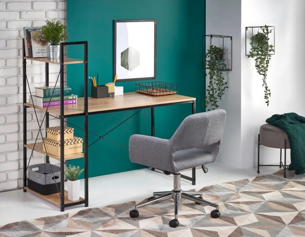 Biurko NARVIK B1 czarny dąb sonoma 2w1 | MIRAT. styl LOFT kolekcja NARVIK HALMAR