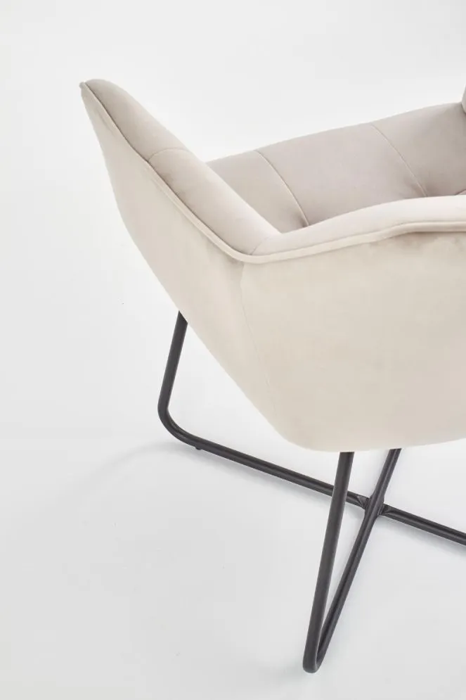 Krzesło K377 VELVET beżowe tapicerowane aksamitem | MIRAT.