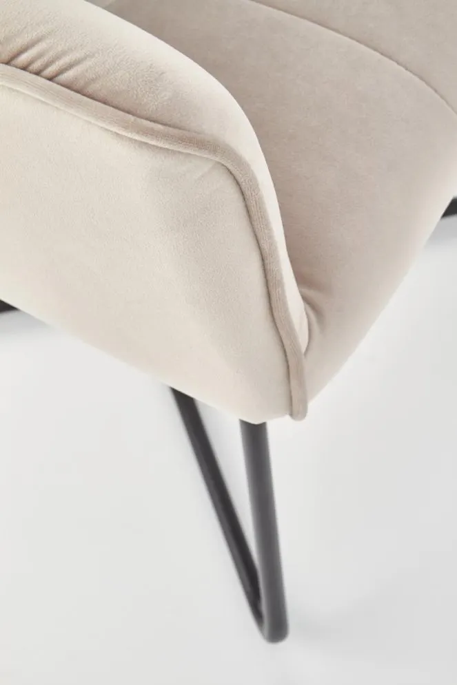 Krzesło K377 VELVET beżowe tapicerowane aksamitem | MIRAT.