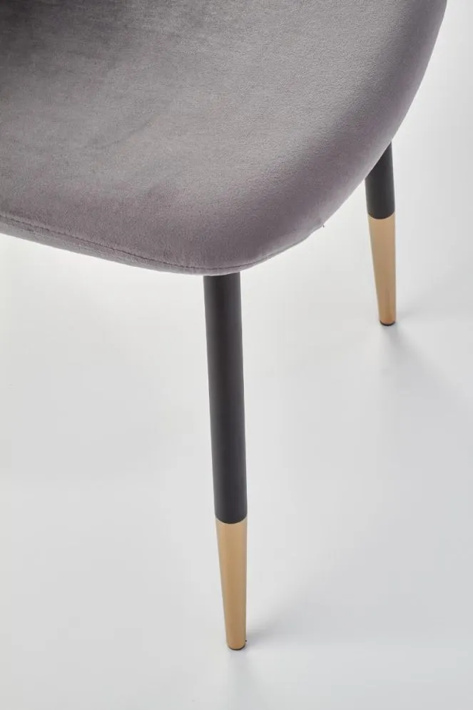 Krzesło K379 VELVET szare/złote aksamitne na metalowych nogach | MIRAT. w stylu  kolekcja