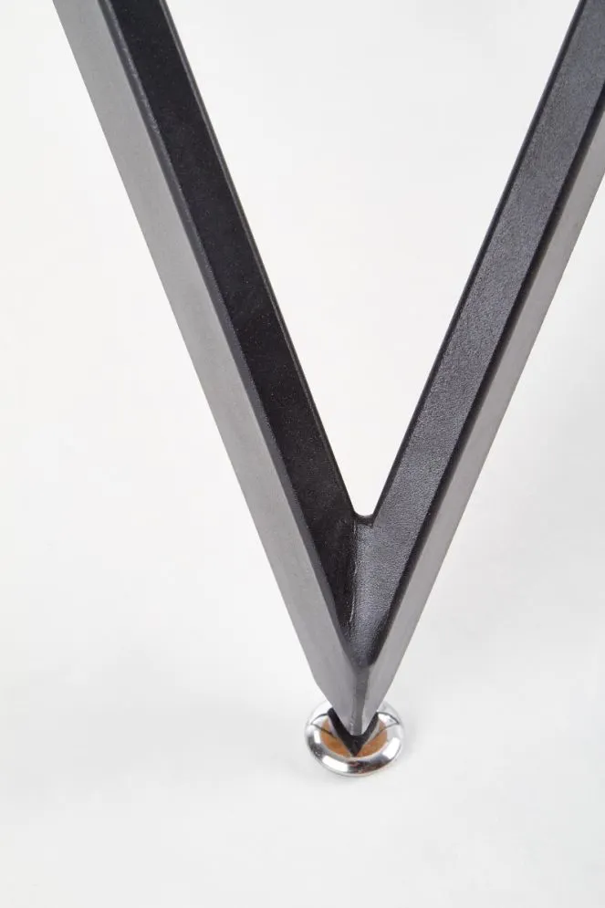 Stół MOZAMBIK 120x120 dąb/czarny okrągły do salonu | MIRAT. styl LOFT