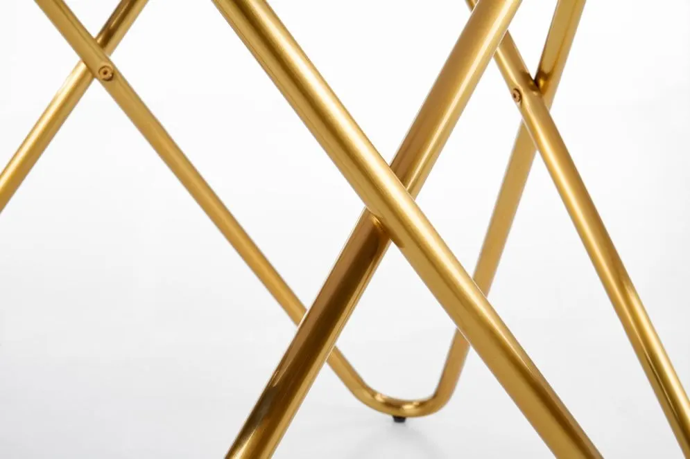 Stół BONELLO 120 okrągły szary marmur na złotych nogach | MIRAT. w stylu GLAMOUR kolekcja