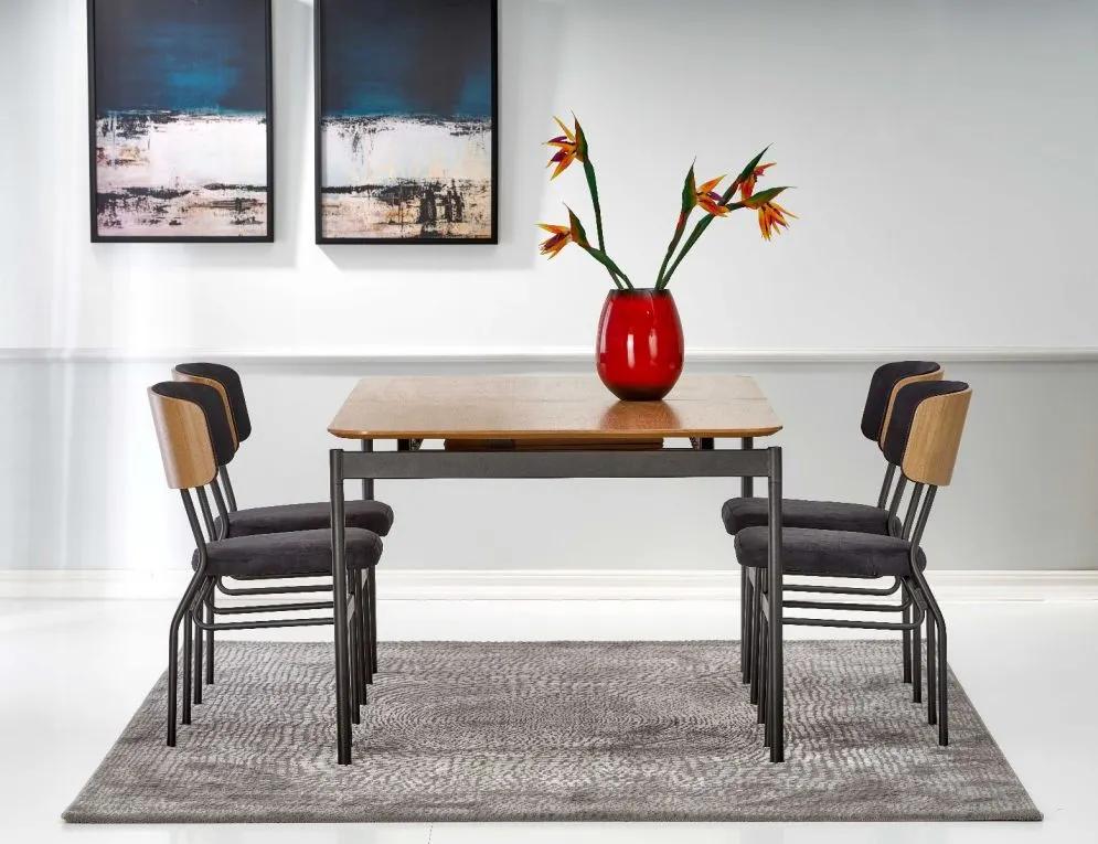 Stół rozkładany SMART 170(250)x100 dąb/czarny do jadalni i salonu | MIRAT. w stylu VINTAGE kolekcja SMART