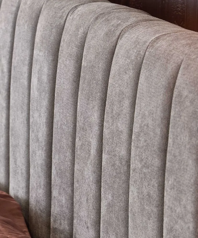 Łóżko FRANCESCA 160x200 jasnoszare dwuosobowe | MIRAT. styl LOFT