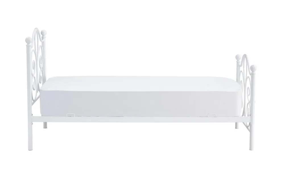 Łóżko metalowe PANAMA 90x200 białe zdobione | MIRAT. styl LOFT