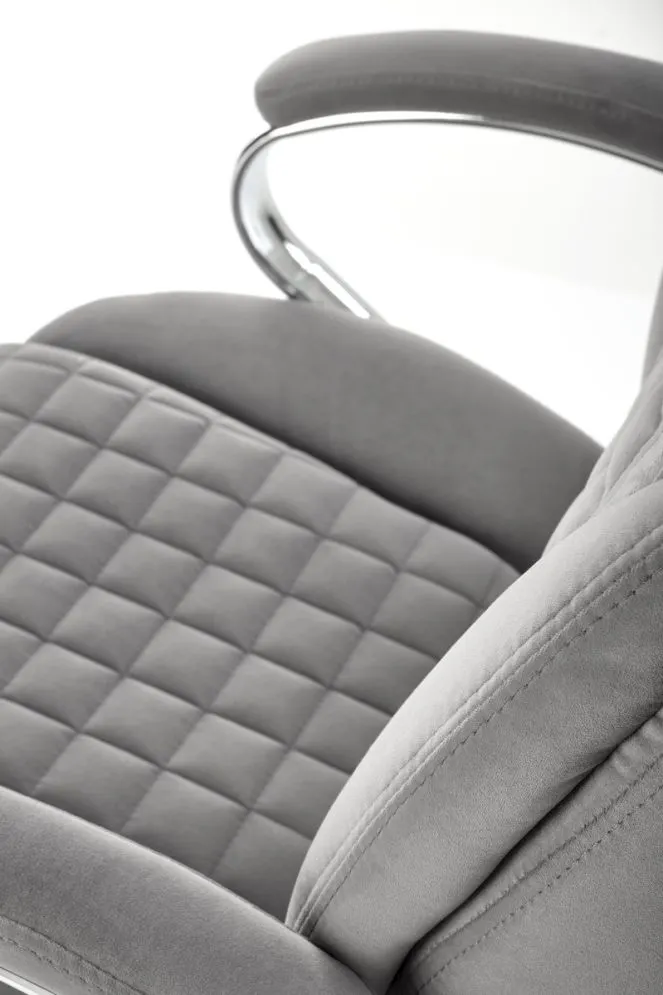 Fotel biurowy KING 2 VELVET szary obrotowy I sklep meblowy MIRAT.