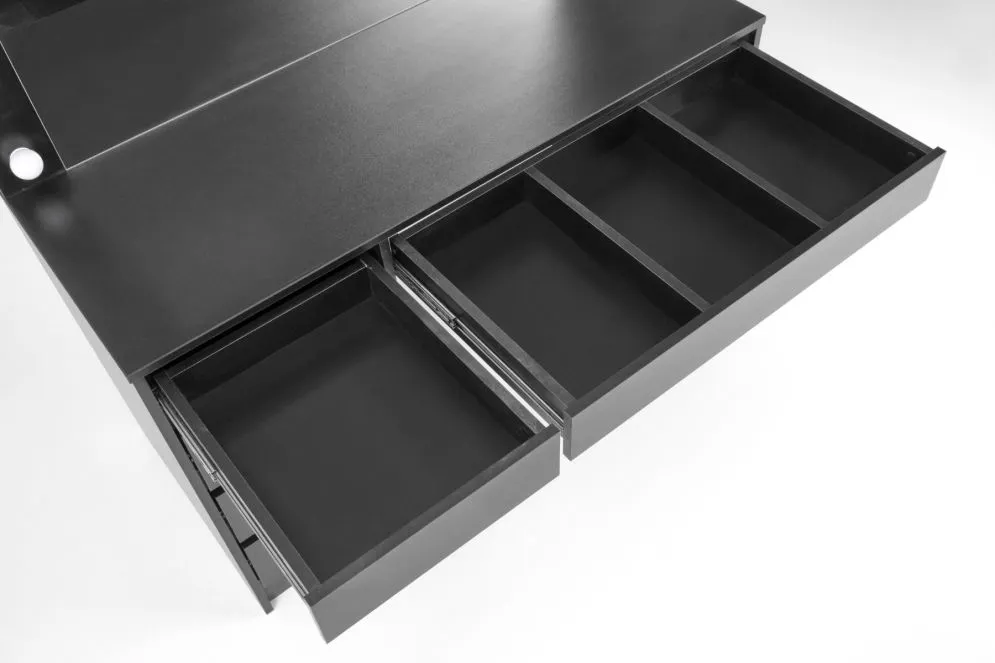 Toaletka HOLLYWOOD XL czarna z dużym lustrem I sklep meblowy MIRAT.