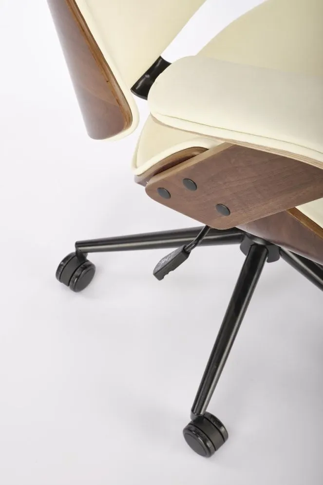 Fotel biurowy IGNAZIO orzechowy/kremowy w stylu vintage I sklep meblowy MIRAT.