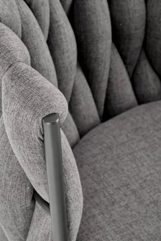 Fotel TALON szary z plecionym oparciem I sklep meblowy MIRAT.