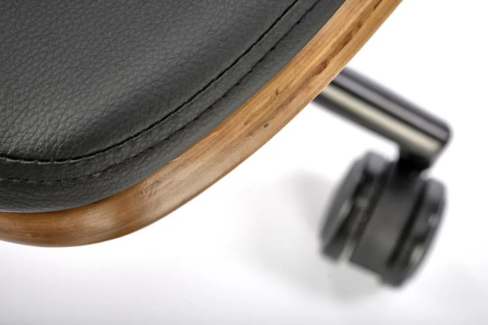 Fotel biurowy WEBER orzech/czarny w stylu retro I sklep meblowy MIRAT.