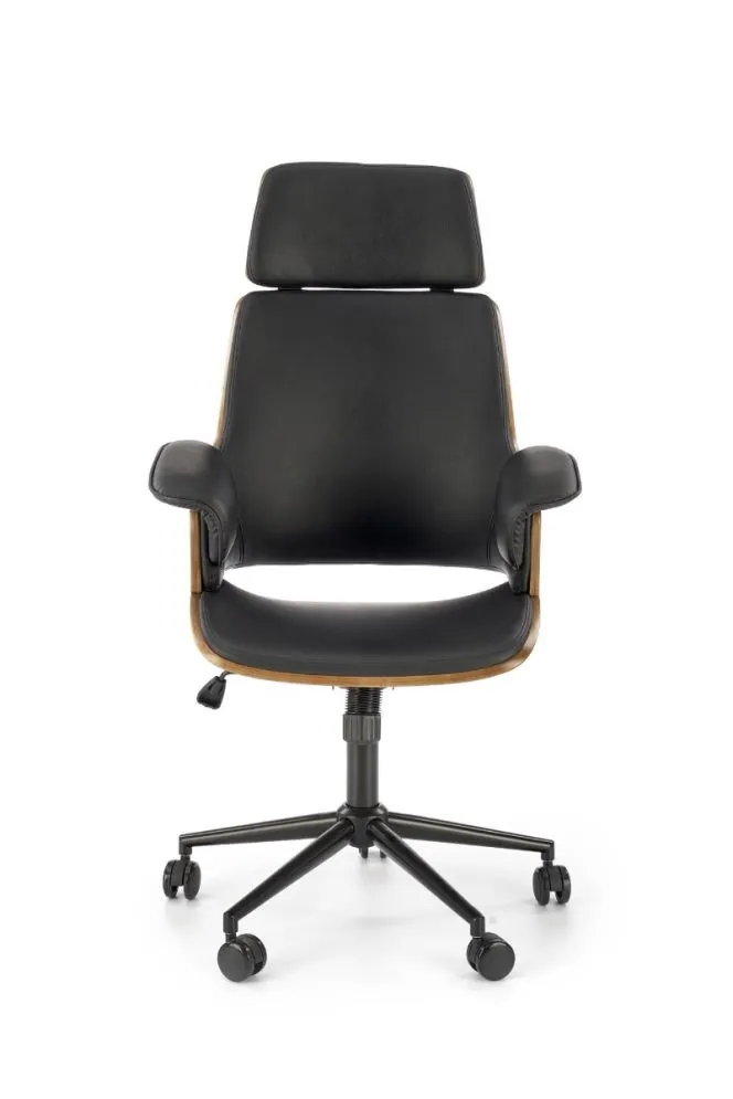 Fotel biurowy WEBER orzech/czarny w stylu retro I sklep meblowy MIRAT.