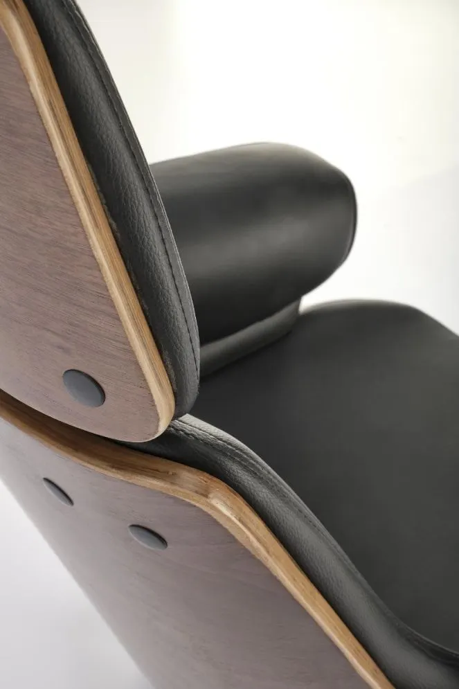Fotel biurowy WEBER orzech/czarny w stylu retro I sklep meblowy MIRAT.