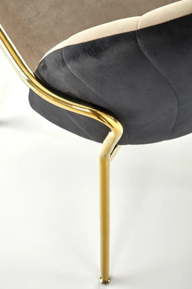 Krzesło K500 beżowe/czarne z podłokietnikami w stylu glamour I sklep meblowy MIRAT. styl GLAMOUR