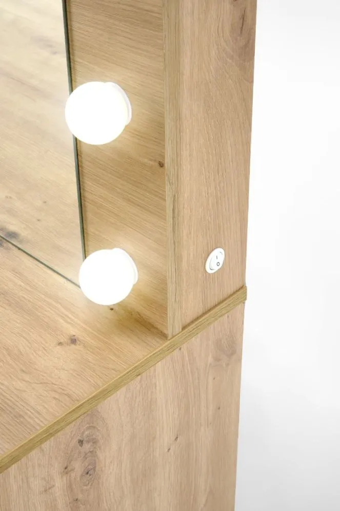 Toaletka HOLLYWOOD XL dąb artisan I sklep z lustrem meblowy MIRAT.