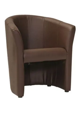 Brązowy fotel tapicerowany nowoczesny do kawiarni lub poczekalni TM-1