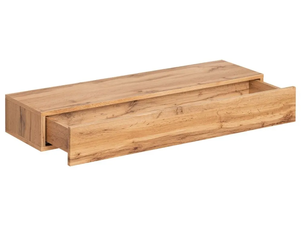 Konsola wisząca EASY 100x15 dąb wotan z szufladą I sklep meblowy MIRAT.
