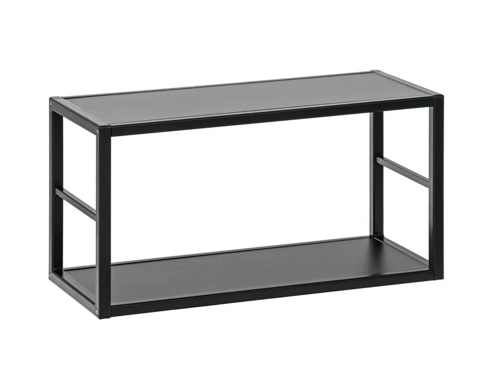 Meblościanka SWITCH MET III czarny połysk wisząca z regałami | MIRAT.  kolekcja SWITCH MET