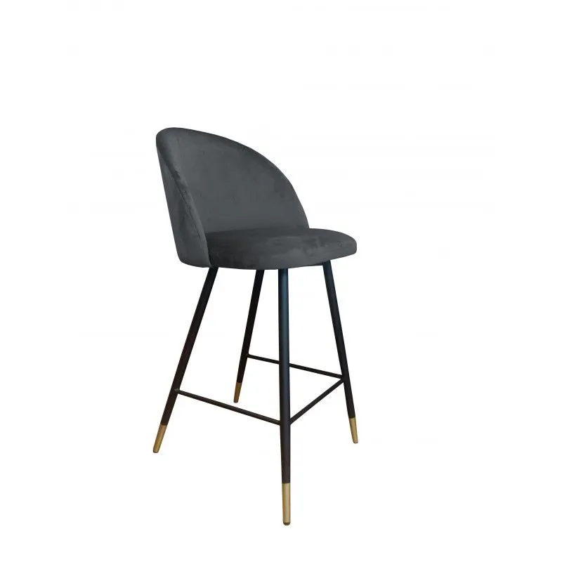 Hoker CLAUDINE BL VELVET GOLD ciemno szary z oparciem | MIRAT. w stylu GLAMOUR kolekcja