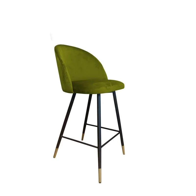 Hoker CLAUDINE BL VELVET GOLD oliwkowy na metalowych nogach | MIRAT. w stylu GLAMOUR kolekcja