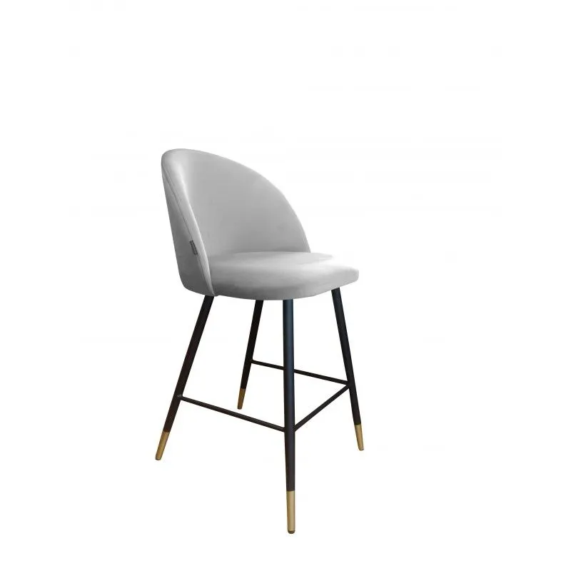 Hoker CLAUDINE VELVET GOLD jasno szary na czarnych metalowych nogach | MIRAT. w stylu GLAMOUR kolekcja